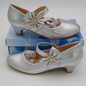 Silver Fancy Party Dress Shoes with Heels